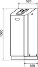 Vertikale, rechteckige Druckhalteeinheit mit klaren Linien. Die Einheit ist mit einer Oberflächensteuerung ausgestattet und präsentiert das Logo von IMI Hydronic Engineering.